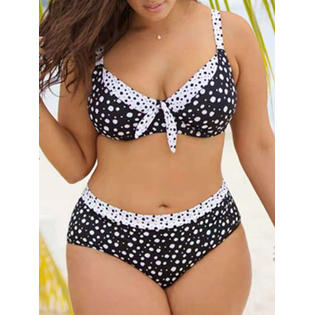 Women Two Piece Decorated Doted Swim Wear Set- C8716JPSW