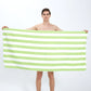 Microfiber double-sided velvet beach towel, yarn-dyed striped bath towel, quick-drying sports beach towel, sports towel