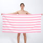 Microfiber double-sided velvet beach towel, yarn-dyed striped bath towel, quick-drying sports beach towel, sports towel