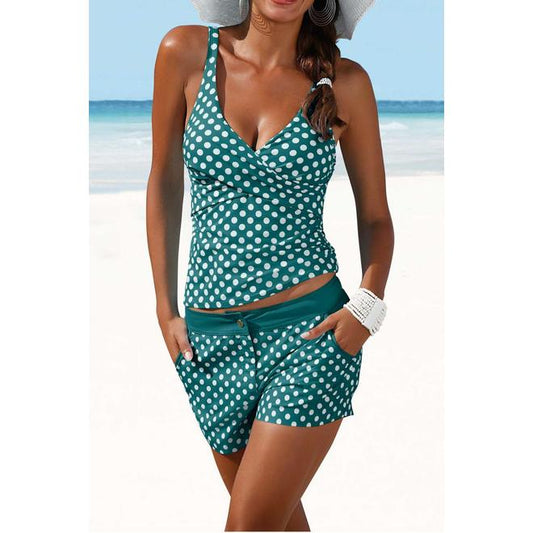 Jhon Peters Women Two Piece Polka Doted Top Bottom Swim Set