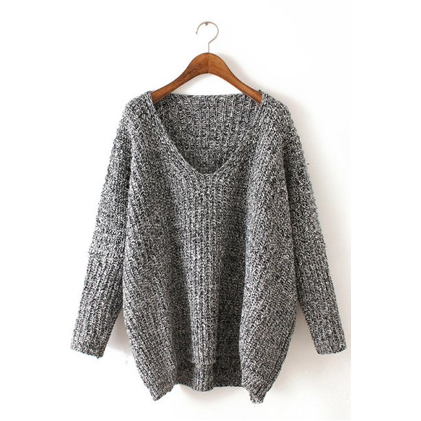 Women Superb Long Sleeve V-Neck Slim Fit Winter Casual Knitted Sweater - C3142TCSW