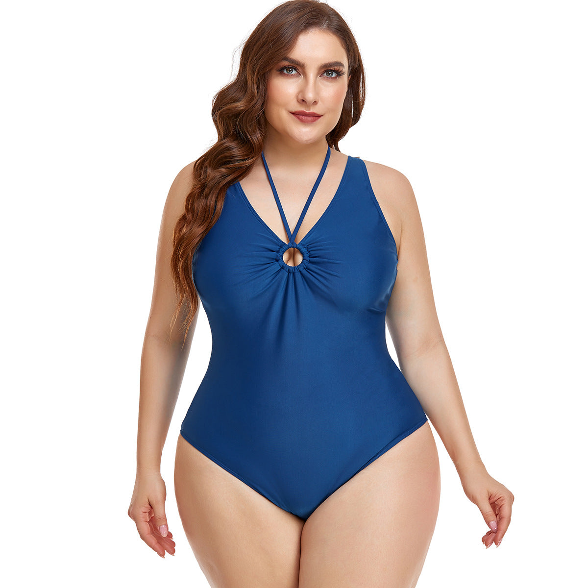 solid color one-piece briefs conservatively cover the belly and make you look thin new swimsuit