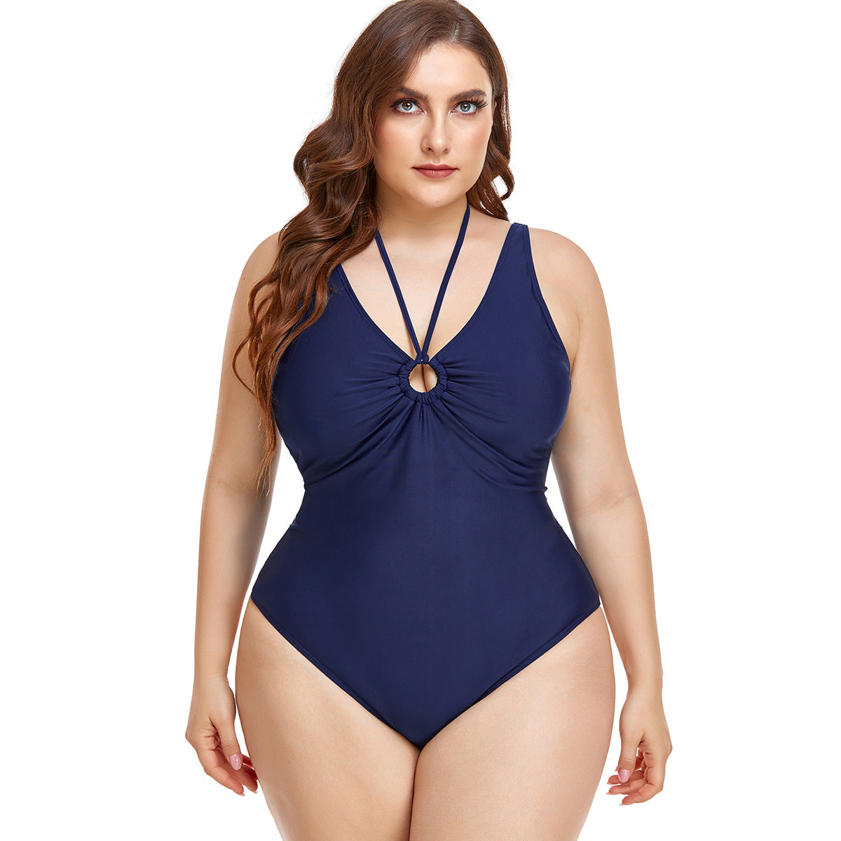 solid color one-piece briefs conservatively cover the belly and make you look thin new swimsuit