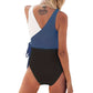 Three-color one-piece swimsuit for women Waist-tight briefs conservative large size