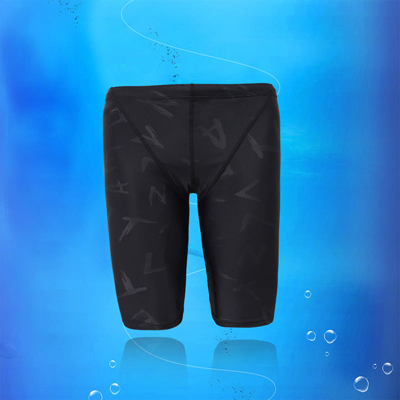 New waterproof water leg competition men's swimming trunks men's swimsuit five-point swimming trunks competitive swimming trunks