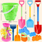 Children's beach toy set baby digging and playing with sand tools thickened castle bucket large shovel bucket plastic neutral