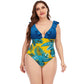 Women Plus size Swimsuit One Piece Black Swimming Swimwear