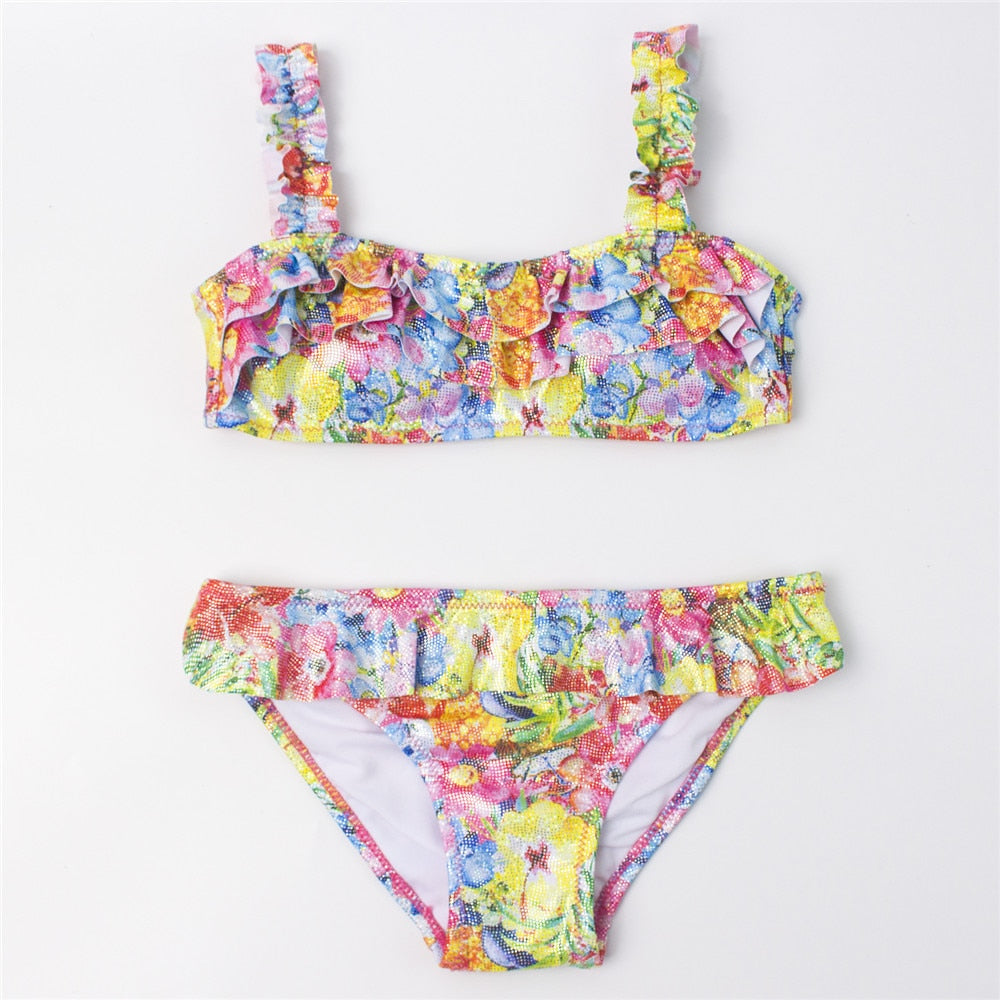 Kids Girls Bikini New Summer  Swimwear Print Children Bikinis set