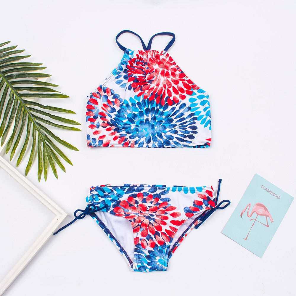 Kids Girls Bikini New Summer  Swimwear Print Children Bikinis set