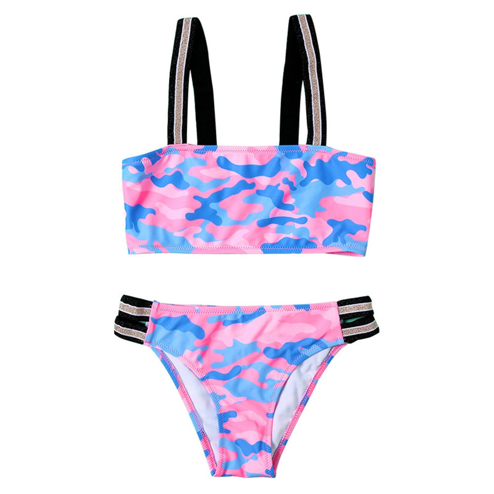 Kids Girls Printed Summer Swimsuit Swimwear Beachwear