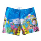 Boys Swim Trunks With Swimming Cap Cartoon Print Kids Beach Short Dinosaur Swimsuit