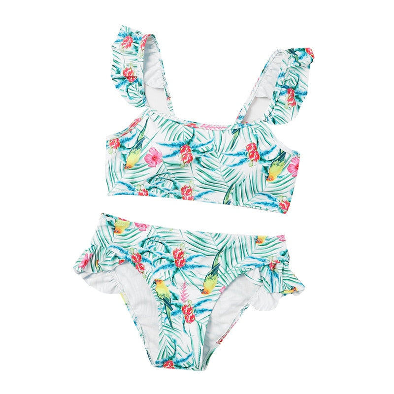 Kids Girls Solid Multi Style Bikinis Summer Swimwear