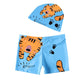 Boys Swim Trunks With Swimming Cap Cartoon Print Kids Beach Short Dinosaur Swimsuit