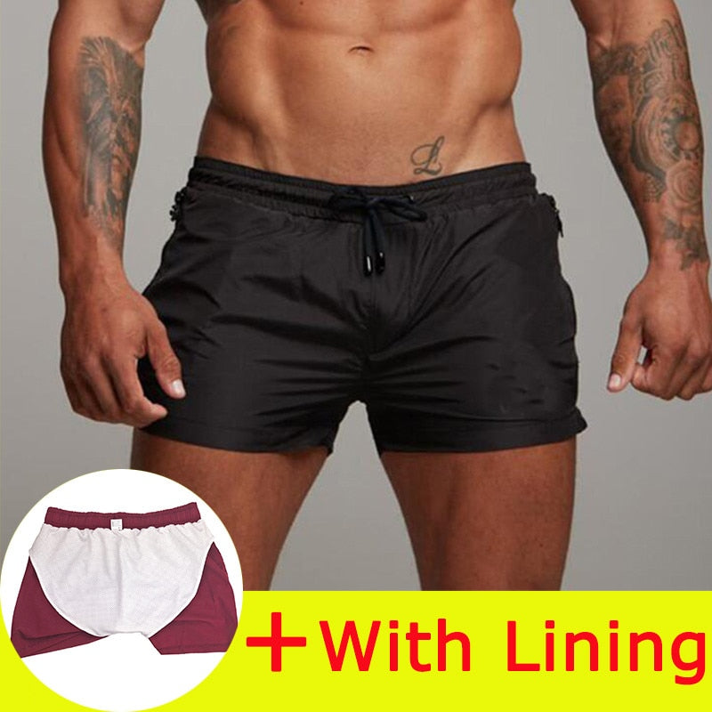 Men Summer Swimwear Trunks Boxer Briefs Beach Shorts Swimsuit