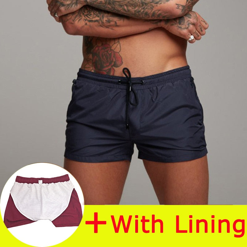 Men Summer Swimwear Trunks Boxer Briefs Beach Shorts Swimsuit