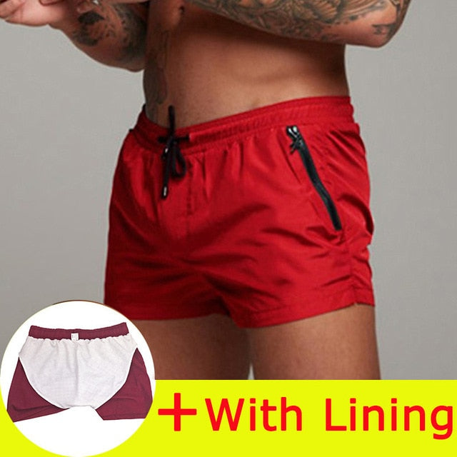 Men Summer Swimwear Trunks Boxer Briefs Beach Shorts Swimsuit