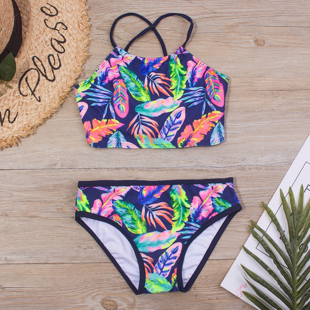 Kids Girls Multi Style Bikini Set Printed Summer Swimwear