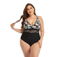 Women Plus size Swimsuit One Piece Black Swimming Swimwear