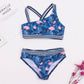 Kids Girls Flower Printed Summer  Swimsuit Bikini