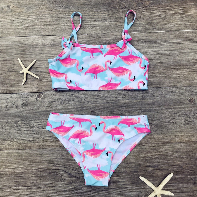 Kids Girls Bikini New Summer  Swimwear Print Children Bikinis set