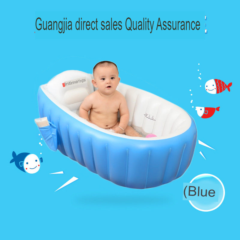 children's inflatable bathtub thickened large backrest baby shower baby bathtub