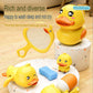 Douyin popular little yellow duck bath toy bathroom spray gun infant shower toy