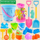 Children's beach toy set baby digging and playing with sand tools thickened castle bucket large shovel bucket plastic neutral