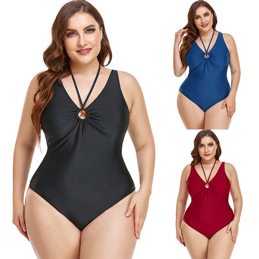 solid color one-piece briefs conservatively cover the belly and make you look thin new swimsuit