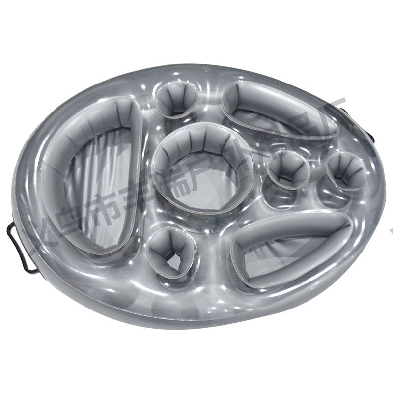 New water floating cup holder PVC thickened food tray pool party inflatable coaster porous water cup