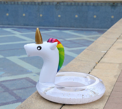 New children's unicorn happy wave ordinary PVC cartoon swimming ring pvc double layer