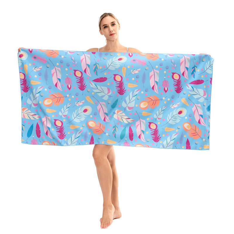 Beach towel ins style swimming special portable lightweight microfiber double-sided velvet quick-drying swimming bath towel