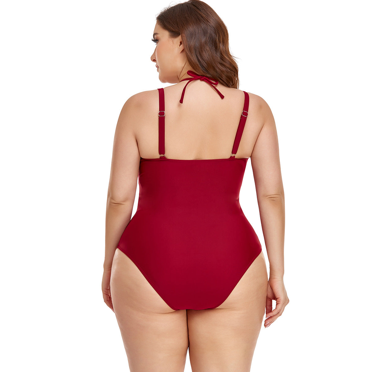 solid color one-piece briefs conservatively cover the belly and make you look thin new swimsuit