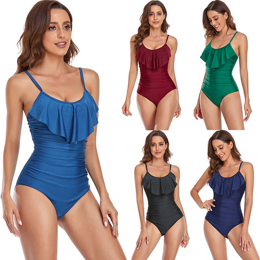 Fashionable new style small chest design one-piece triangle swimsuit