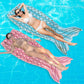 new product PVC sequined mermaid floating fish tail water leisure inflatable floating bed