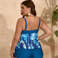 woman plus size plus size split boxer pants suit tankini female swimsuit