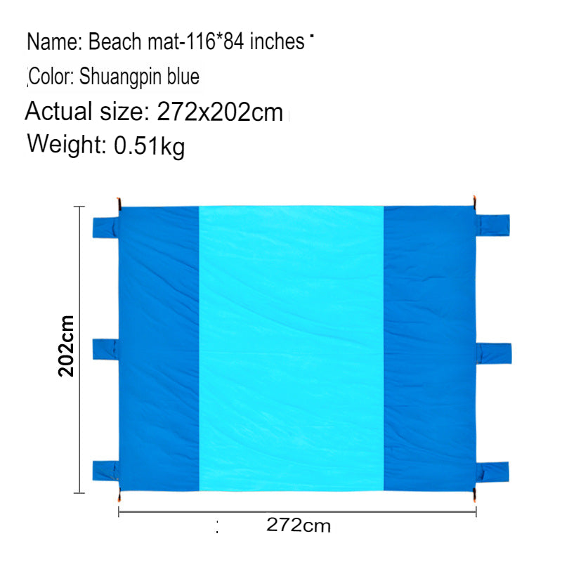 Beach mat, picnic mat nylon equipment, beach moisture-proof pocket, outdoor picnic and camp supplies