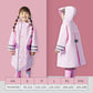 children's raincoat solid color children's raincoat with school bag bits for boys and girls poncho children