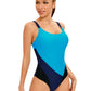 Women One Piece Colorblock Bodysuit Swimsuit Beachwear