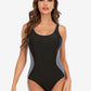 Women One Piece Swimwear  Racer Back Bodysuit Patchwork Bathing Suit