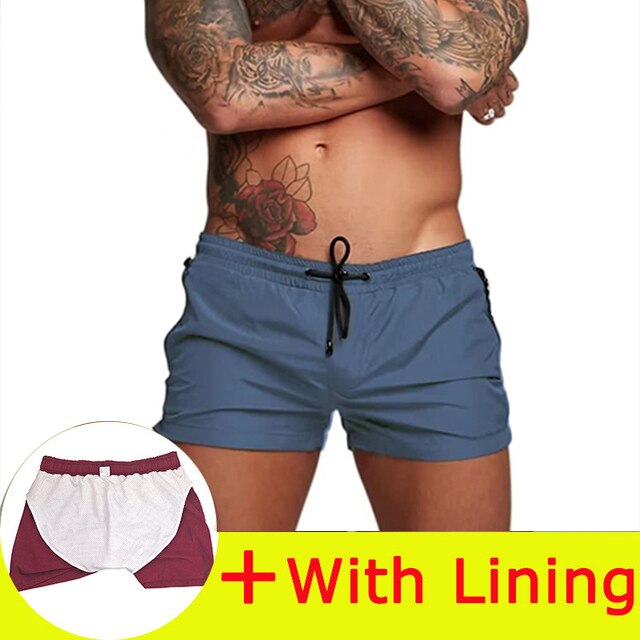 Men Summer Swimwear Trunks Boxer Briefs Beach Shorts Swimsuit