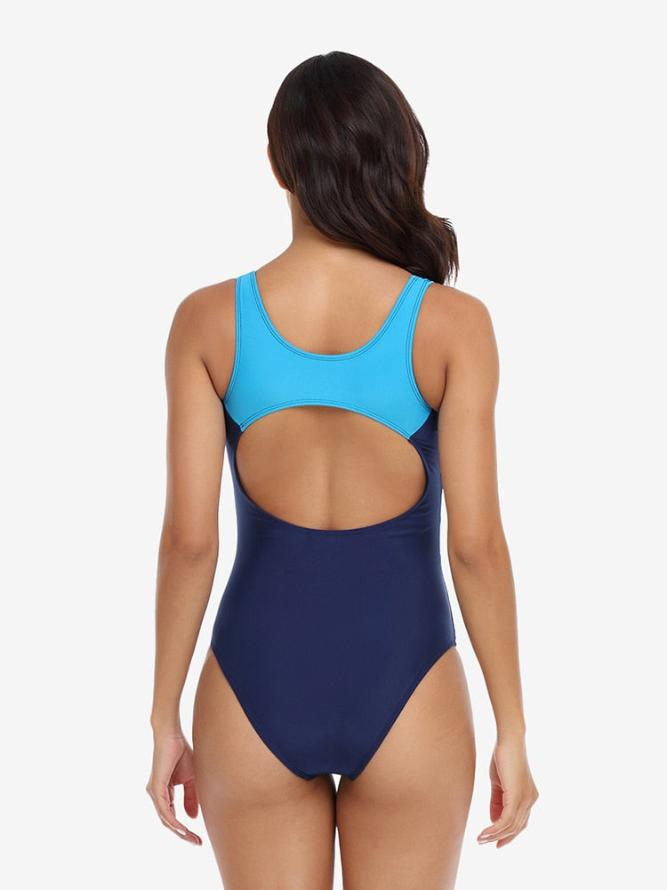 Women One Piece Sports Rashguard Summer Beachwear Racerback Bathing Suits