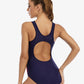 Women Colorblock One Piece Racer Back Competitive Sports Swimming Suit