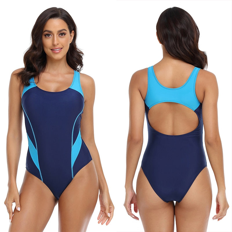 Women One Piece Sports Rashguard Summer Beachwear Racerback Bathing Suits