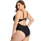 Women Plus size Swimsuit One Piece Black Swimming Swimwear