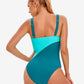 Women One Piece Colorblock Bodysuit Swimsuit Beachwear