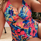 Women Swimsuit One Piece Large Plus Size Printed Swimwear