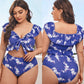 Women Push Up Bikinis Set  Plus Size Swimsuit High Waist Floral Swimwear