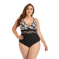 Women Plus size Swimsuit One Piece Black Swimming Swimwear