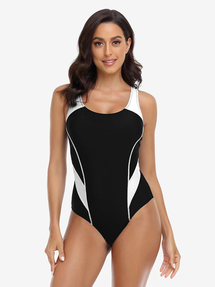 Women One Piece Sports Rashguard Summer Beachwear Racerback Bathing Suits