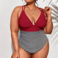 Women Swimsuit One Piece Large Plus Size Printed Swimwear